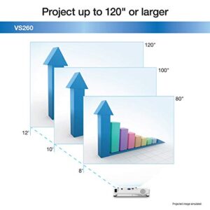 Epson VS260 3-Chip 3LCD XGA Projector, 3,300 Lumens Color Brightness, 3,300 Lumens White Brightness, HDMI, Built-in Speaker, 15,000:1 Contrast Ratio