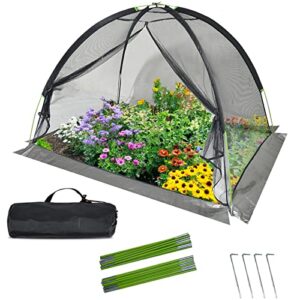 kapler pond garden cover 12x9ft garden net dome pond covers for outdoor ponds with zipper and stakes, pond cover for fish shade leaves, nylon mesh protection pond netting tent for garden yard pool