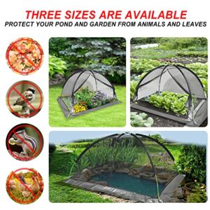 Kapler Pond Garden Cover 12x9FT Garden Net Dome Pond Covers for Outdoor Ponds with Zipper and Stakes, Pond Cover for Fish Shade Leaves, Nylon Mesh Protection Pond Netting Tent for Garden Yard Pool