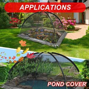 Kapler Pond Garden Cover 12x9FT Garden Net Dome Pond Covers for Outdoor Ponds with Zipper and Stakes, Pond Cover for Fish Shade Leaves, Nylon Mesh Protection Pond Netting Tent for Garden Yard Pool