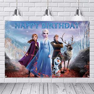 yanxi frozen backdrop birthday banner for girl frozen birthday party decoration princess party supplies baby shower background