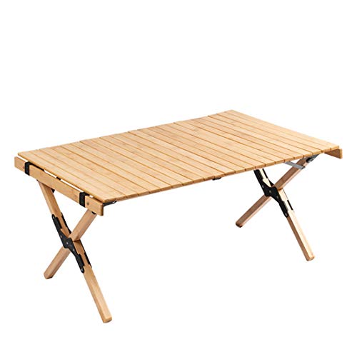 THRONKENGER Wood Camping Table Portable Picnic Table Foldable Outdoor Table for Picnic, Camping, Travel, Beach, Mountain, Patio, Garden BBQ