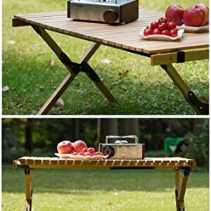 THRONKENGER Wood Camping Table Portable Picnic Table Foldable Outdoor Table for Picnic, Camping, Travel, Beach, Mountain, Patio, Garden BBQ