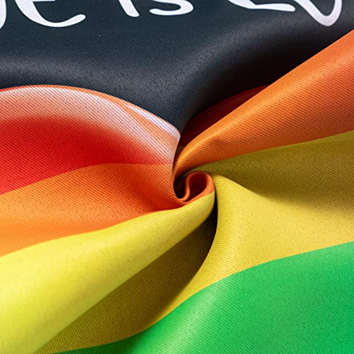 Love is Love Rainbow Pride Garden Flag, YEAHOME Rainbow Heart Shaped LGBTQ Pride Flag, Vertical Double Sided Polyester 12.5x18 inch Gay Pride Decor, Outdoor Decorations for for Patio, Garden