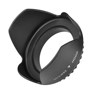 52mm Tulip Flower Lens Hood for Nikon Z5 24-50mm, D3100, D3200, D3300, D5100, D5200, D5300, D5500 with 18-55mm VR II Lens, Canon EOS M50 Mark II with 55-200mm, Fuji XT-200 15-45mm Lens