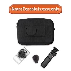 Hard Case for Sony Alpha ZV-E10 / ZV-1F Vlog Camera by LTGEM. Fits Vlogger Accessory Kit Tripod and Microphone - Travel Protective Carrying Storage Bag (Black)