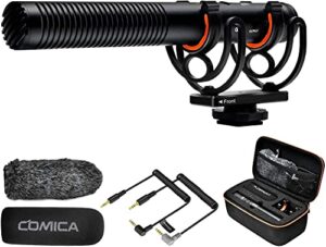 comica shotgun microphone, cvm-vm20 professional super cardioid video microphone with shock mount, camera microphone kit for smartphone/dslr camera/camcorder, perfect for interview/video recording