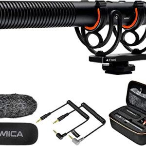 comica Shotgun Microphone, CVM-VM20 Professional Super Cardioid Video Microphone with Shock Mount, Camera Microphone Kit for Smartphone/DSLR Camera/Camcorder, Perfect for Interview/Video Recording