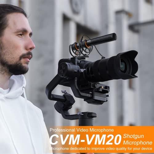 comica Shotgun Microphone, CVM-VM20 Professional Super Cardioid Video Microphone with Shock Mount, Camera Microphone Kit for Smartphone/DSLR Camera/Camcorder, Perfect for Interview/Video Recording