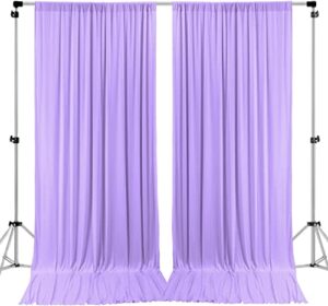 ak trading co. 10 feet x 10 feet polyester backdrop drapes curtains panels with rod pockets – wedding ceremony party home window decorations – lavender