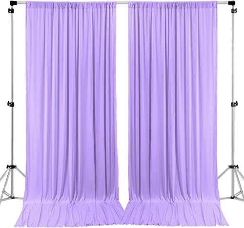 AK TRADING CO. 10 feet x 10 feet Polyester Backdrop Drapes Curtains Panels with Rod Pockets - Wedding Ceremony Party Home Window Decorations - Lavender