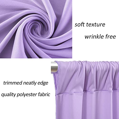 AK TRADING CO. 10 feet x 10 feet Polyester Backdrop Drapes Curtains Panels with Rod Pockets - Wedding Ceremony Party Home Window Decorations - Lavender