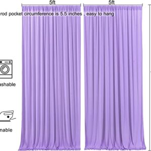 AK TRADING CO. 10 feet x 10 feet Polyester Backdrop Drapes Curtains Panels with Rod Pockets - Wedding Ceremony Party Home Window Decorations - Lavender