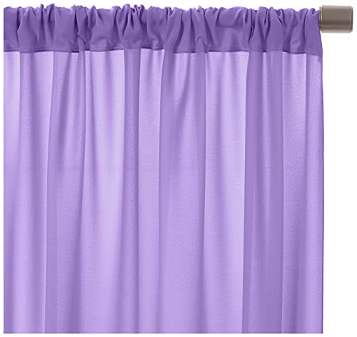 AK TRADING CO. 10 feet x 10 feet Polyester Backdrop Drapes Curtains Panels with Rod Pockets - Wedding Ceremony Party Home Window Decorations - Lavender