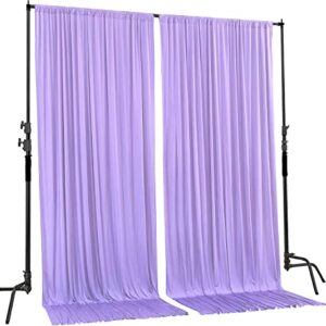 AK TRADING CO. 10 feet x 10 feet Polyester Backdrop Drapes Curtains Panels with Rod Pockets - Wedding Ceremony Party Home Window Decorations - Lavender