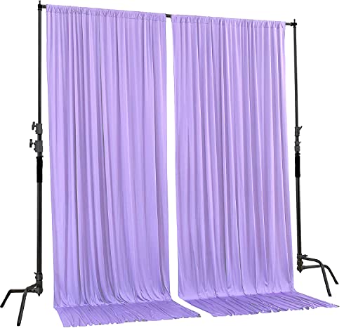 AK TRADING CO. 10 feet x 10 feet Polyester Backdrop Drapes Curtains Panels with Rod Pockets - Wedding Ceremony Party Home Window Decorations - Lavender