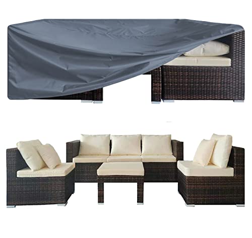 Garden Balsam Patio Furniture Set Cover, Outdoor Table and Chair Set Covers, Outdoor Sectional Sofa Set Covers, Waterproof Durable Square 126"L X 126"D X28H Grey