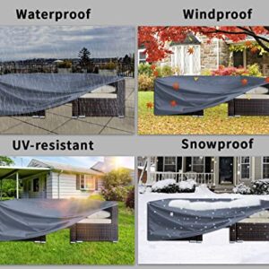 Garden Balsam Patio Furniture Set Cover, Outdoor Table and Chair Set Covers, Outdoor Sectional Sofa Set Covers, Waterproof Durable Square 126"L X 126"D X28H Grey