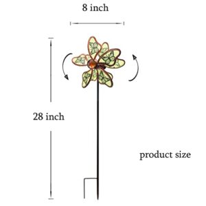 J-Fly Butterfly Wind Spinner Garden Pinwheels Butterfly Garden Decorations Outdoor Metal Double-Side Windmill Kinetic Wind Sculpture Garden Yard Patio Lawn Outside Decorative Garden Stake Green…