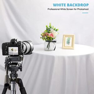 5x7 FT White Backdrop Background for Photography, High Density White Screen for Photoshoot, Photo Booth Backdrop for Video Studio Record Portrait Headshots Background Parties Backdrop, with Rod Pocket