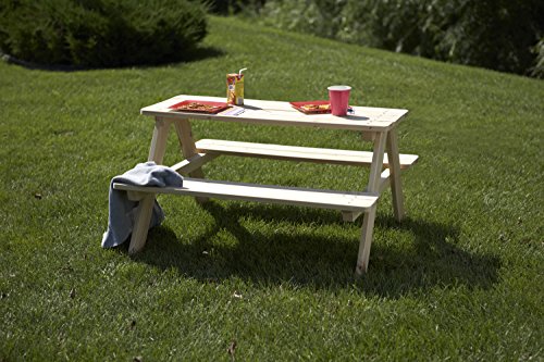 Merry Garden Kids Wooden Picnic Bench Outdoor Patio Dining Table, Natural