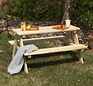 Merry Garden Kids Wooden Picnic Bench Outdoor Patio Dining Table, Natural