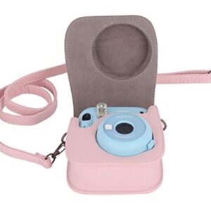 Phetium Instant Camera Case Compatible with Instax Mini 11,PU Leather Bag with Pocket and Adjustable Shoulder Strap (Blush Pink)