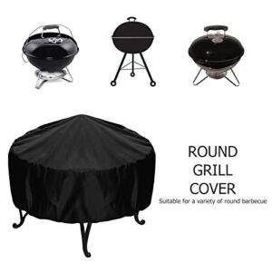 baijingjing Round BBQ Grill Cover, Waterproof Barbecue Oven Protector, for Garden Patio