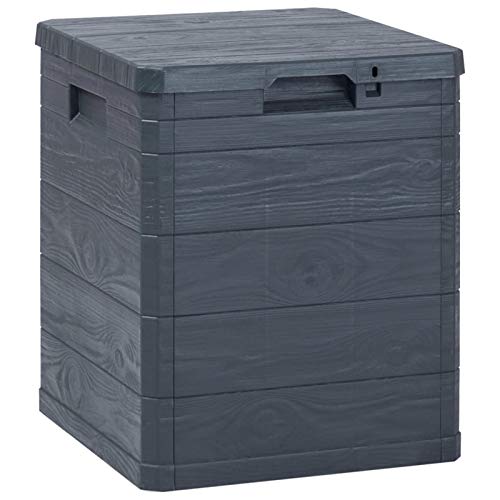 Tidyard Garden Storage Deck Box Plastic 23.8 Gal Lockable Garden Container Cabinet Toolbox for Patio, Lawn, Poolside, Backyard Outdoor Furniture 16.7 x 17.3 x 19.7 Inches (W x D x H)