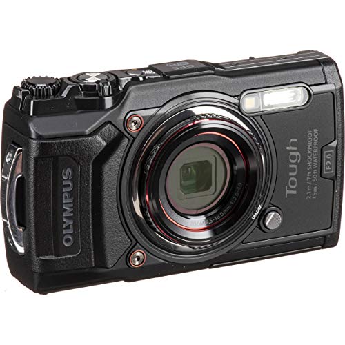 Olympus Tough TG-6 Digital Camera (Black) with Essential Accessory Bundle – Includes: SanDisk Ultra 64GB SDXC Memory Card + 2X Extended Life Seller's Replacement Batteries with Charger + More