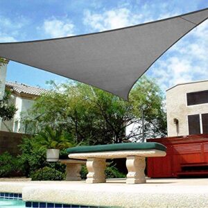 shade&beyond triangle sun shade sail for patio lawn deck garden pergola (16’x16’x16′, dark grey)