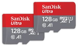 sandisk 128gb 2-pack ultra microsdxc uhs-i memory card (2x128gb) with adapter – sdsquab-128g-gn6mt