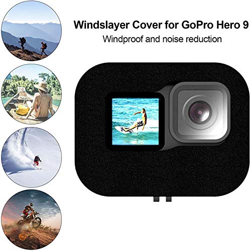 [2 Pack] Hero 11 10 9 Foam Windslayer Housing Case, Windscreen Windshield Windslayer Cover Housing Frame Case Compatible for Gopro Hero 9 10 11 Housing Frame Case Video Noise Reduction Accessory