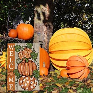 CROWNED BEAUTY Fall Thanksgiving Pumpkins Garden Flag 12x18 Inch Polka Dots Small Double Sided Burlap Welcome Yard Autumn Outside Decoration