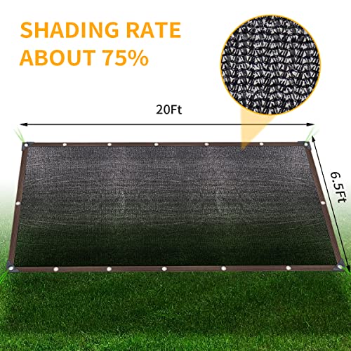 DGSL 75% Shade Cloth Garden Shade Mesh Net with Grommets - Sun Shade Cover for Pergola, Patio Plants, Greenhouse, Chicken Coop, Outdoor (6.5Ft x 20Ft)