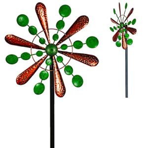 garden wind spinner – outdoor metal spinner – kinetic wind spinner – art decorations for outdoor yard, garden, and patio – easy-to-spin garden spinner ornament for captivating outdoor decorations