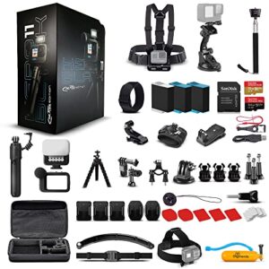 GoPro HERO11 Black Creator Edition - Includes Volta (Battery Grip, Tripod, Remote), Media Mod, Light Mod, Waterproof Action Camera + 64GB Card, 50 Piece Accessory Kit and 2 Extra Batteries