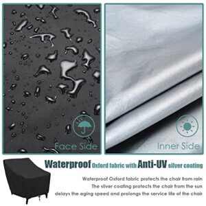 Gicov Patio Chair Cover for Outdoor Furniture Waterproof Heavy Duty Lawn 2 Pack Patio Furniture Cover Lounge Deep Seat Cover UV Resistant All Weather Protection for Garden Furniture