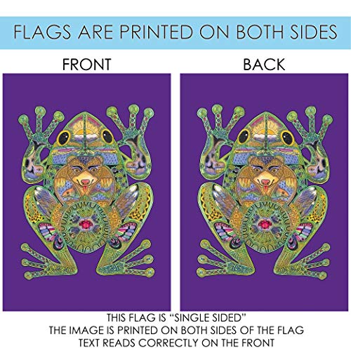 Toland Home Garden 119609 Animal Spirits- Frog Frog Flag 12x18 Inch Double Sided Frog Garden Flag for Outdoor House Indigenous Flag Yard Decoration