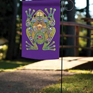 Toland Home Garden 119609 Animal Spirits- Frog Frog Flag 12x18 Inch Double Sided Frog Garden Flag for Outdoor House Indigenous Flag Yard Decoration