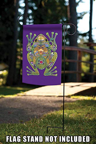 Toland Home Garden 119609 Animal Spirits- Frog Frog Flag 12x18 Inch Double Sided Frog Garden Flag for Outdoor House Indigenous Flag Yard Decoration