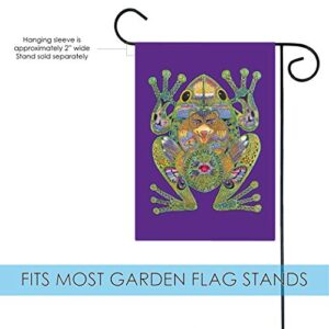 Toland Home Garden 119609 Animal Spirits- Frog Frog Flag 12x18 Inch Double Sided Frog Garden Flag for Outdoor House Indigenous Flag Yard Decoration