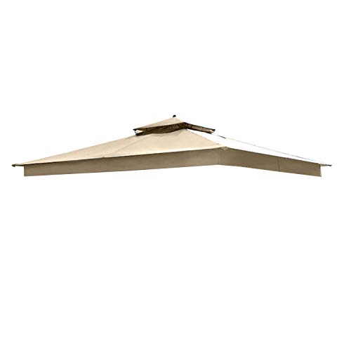 Garden Winds (LCM1158BCN-RS) Replacement Canopy and Net Allen Roth Two Tier Finial Gazebo - RipLock 350, 10 x 12 Feet - Beige