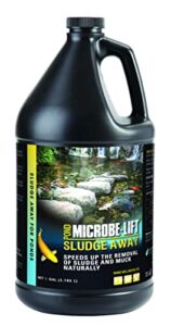 microbe-lift mlxsag6 sludge-away pond and outdoor water garden sludge and muck remover, safe for live koi fish, plant life, and decor, 1 gallon