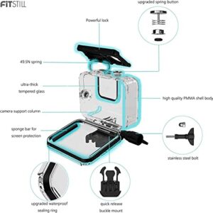 FitStill 60M Waterproof Case for Go Pro Hero 11 Black/Hero 10 Black/Hero 9 Black, Protective Underwater Dive Housing Shell with Bracket Accessories for Go Pro Hero11/10/9 Black Action Camera