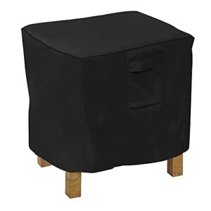 31 inch square side table cover waterproof patio ottoman cover heavy duty outdoor patio furniture cover, black