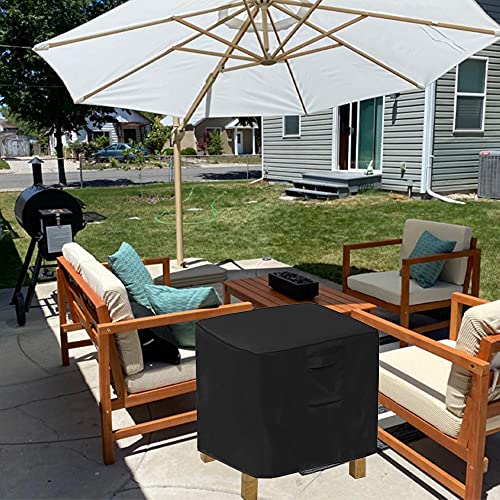 31 Inch Square Side Table Cover Waterproof Patio Ottoman Cover Heavy Duty Outdoor Patio Furniture Cover, Black