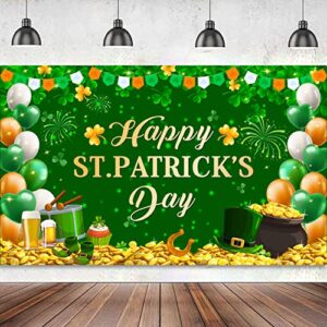 st patricks day backdrop,happy st patricks day banner,shamrock irish luck day saint patrick’s day banner st patricks day decorations