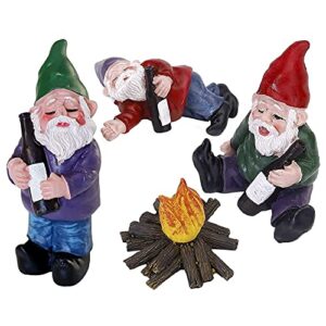 funny gnomes garden decorations garden gnomes outdoor 4pcs fairy garden miniatures accessories outdoor garden sculpture statues figurines lawn ornaments garden decor for outside yard art clearance