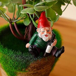 Funny Gnomes Garden Decorations Garden Gnomes Outdoor 4PCS Fairy Garden Miniatures Accessories Outdoor Garden Sculpture Statues Figurines Lawn Ornaments Garden Decor for Outside Yard Art Clearance